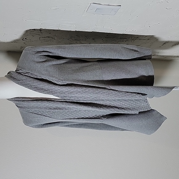 Karen Scott Cardigan Sweater Open Front Waterfall Longsleeve Drape Ruffle Grey S - Picture 6 of 14